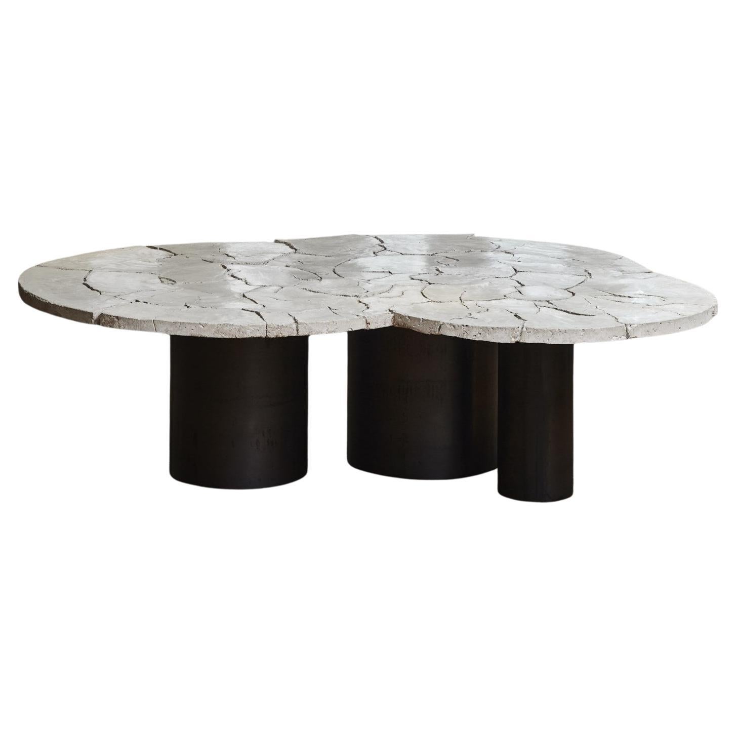 "Cracked Earth" coffee table by Erwan Boulloud For Sale