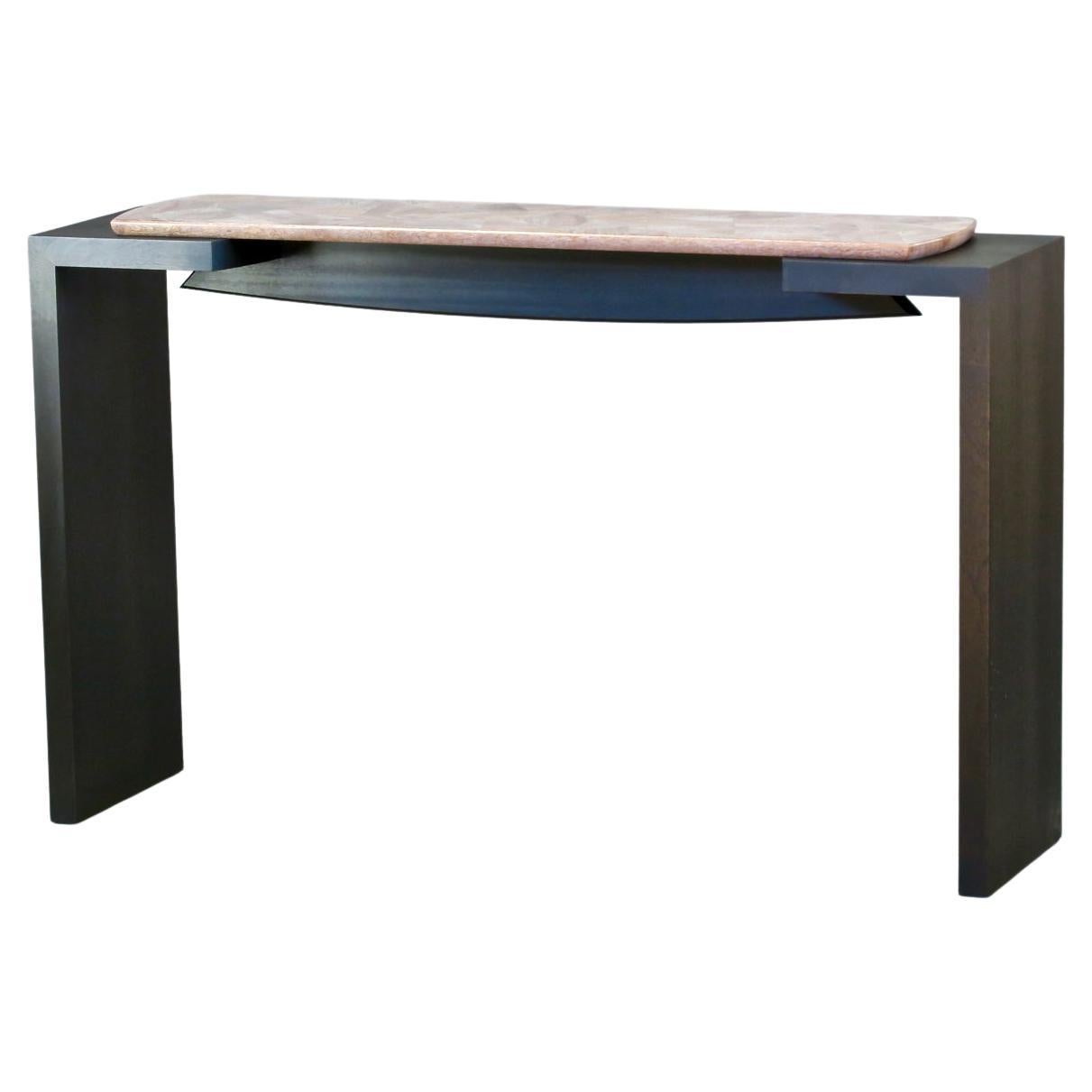 Table console en acajou Cracked Ice par Thomas Throop/ Black Creek Design-In Stock en vente