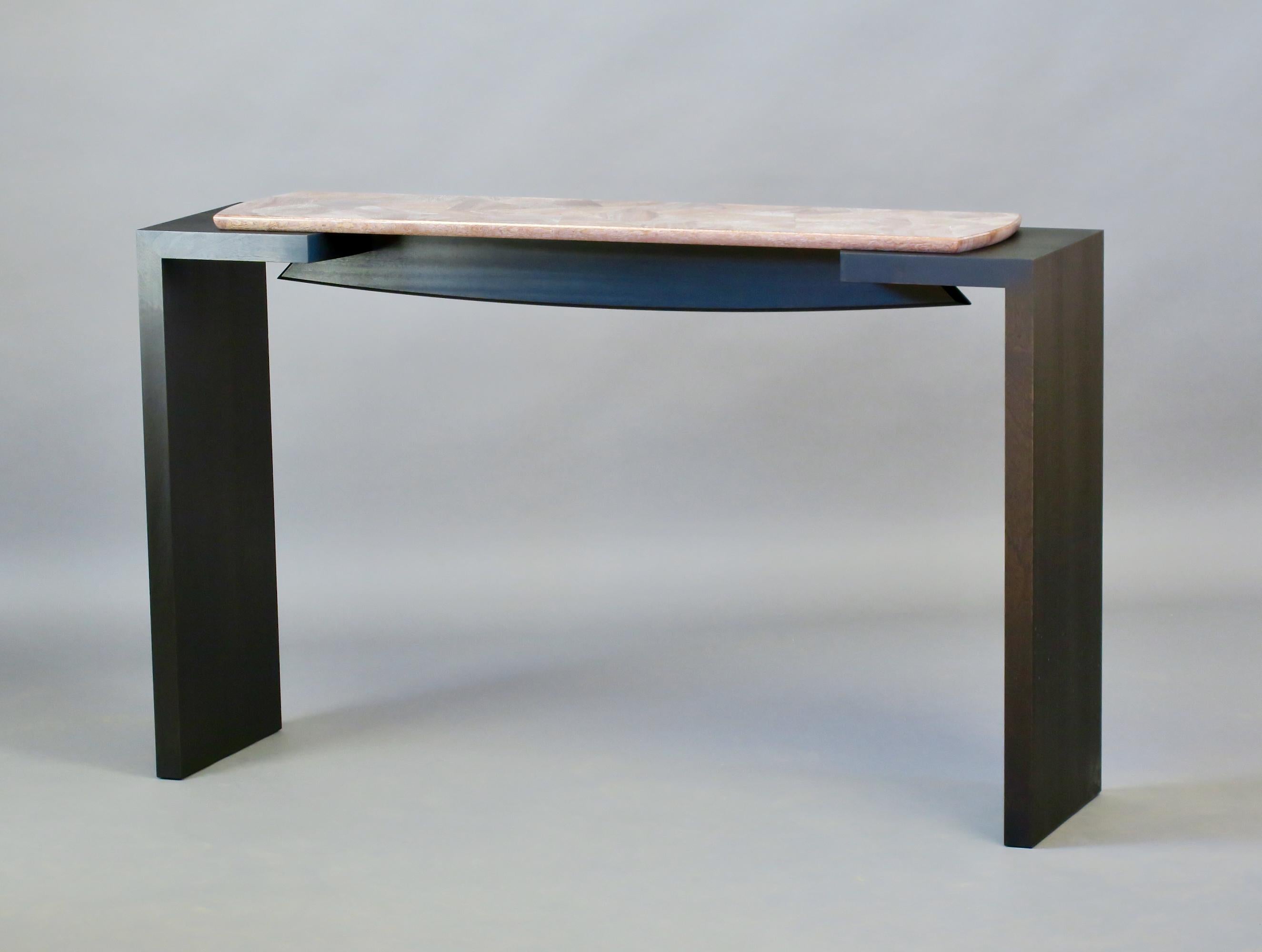 Cracked Ice Mahogany Console Table by Thomas Throop Black Creek Design In Stock In New Condition For Sale In New Canaan, CT