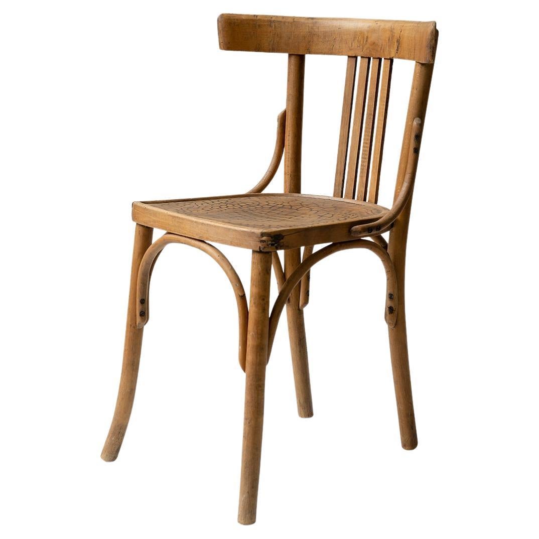 Cracked-Looking Vintage Thonet Chair For Sale