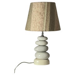 Rissige Kieselsteinlampe von François Châtain mit Original-Lampenschirm, Frankreich 1970