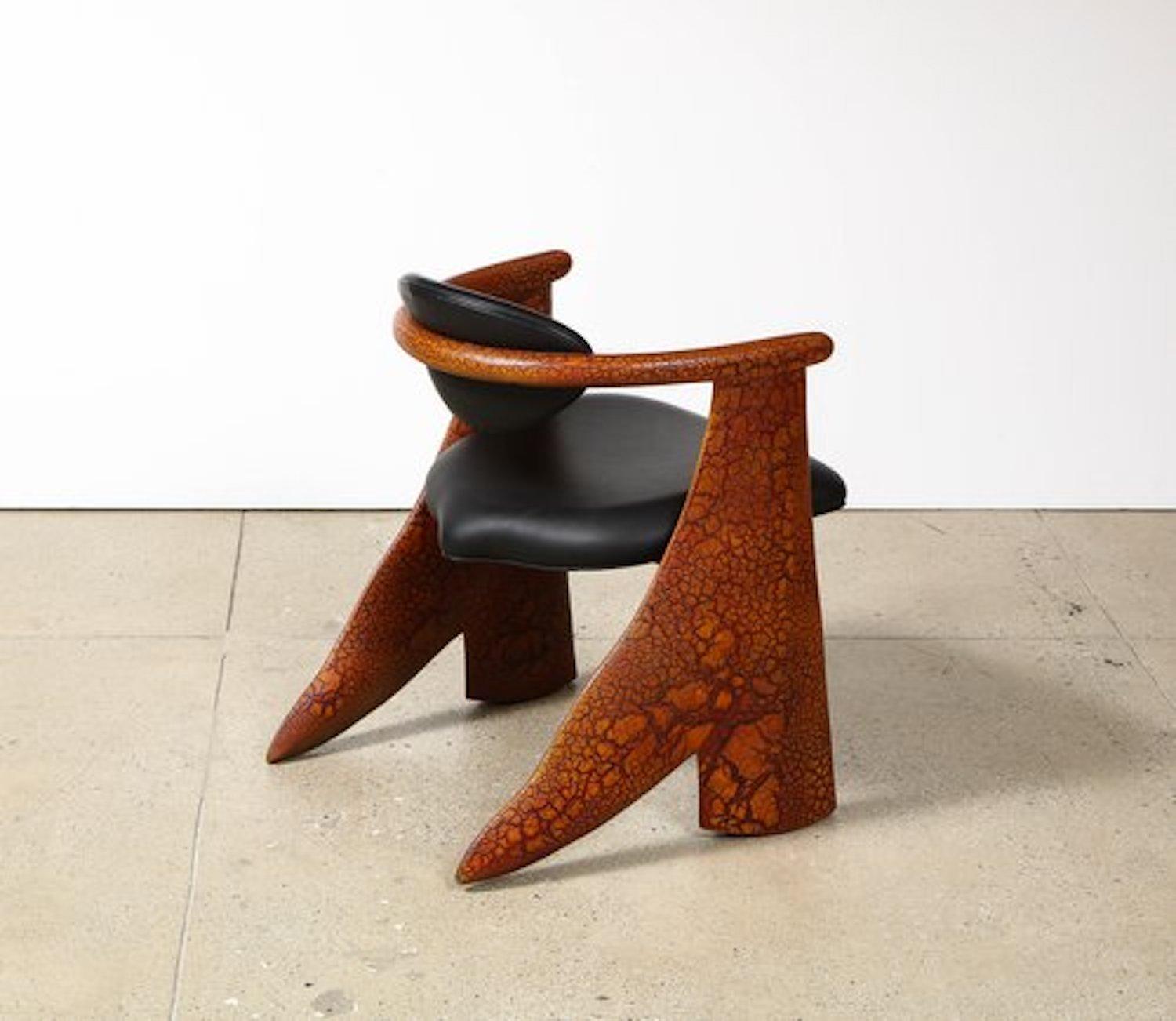 Wood Crackle Arm Chair by Wendell Castle