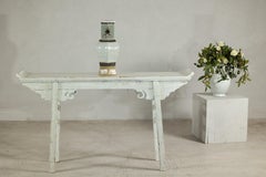 Crackle Celadon Hexagonal Vase with Greek Key and Decorative Motifs