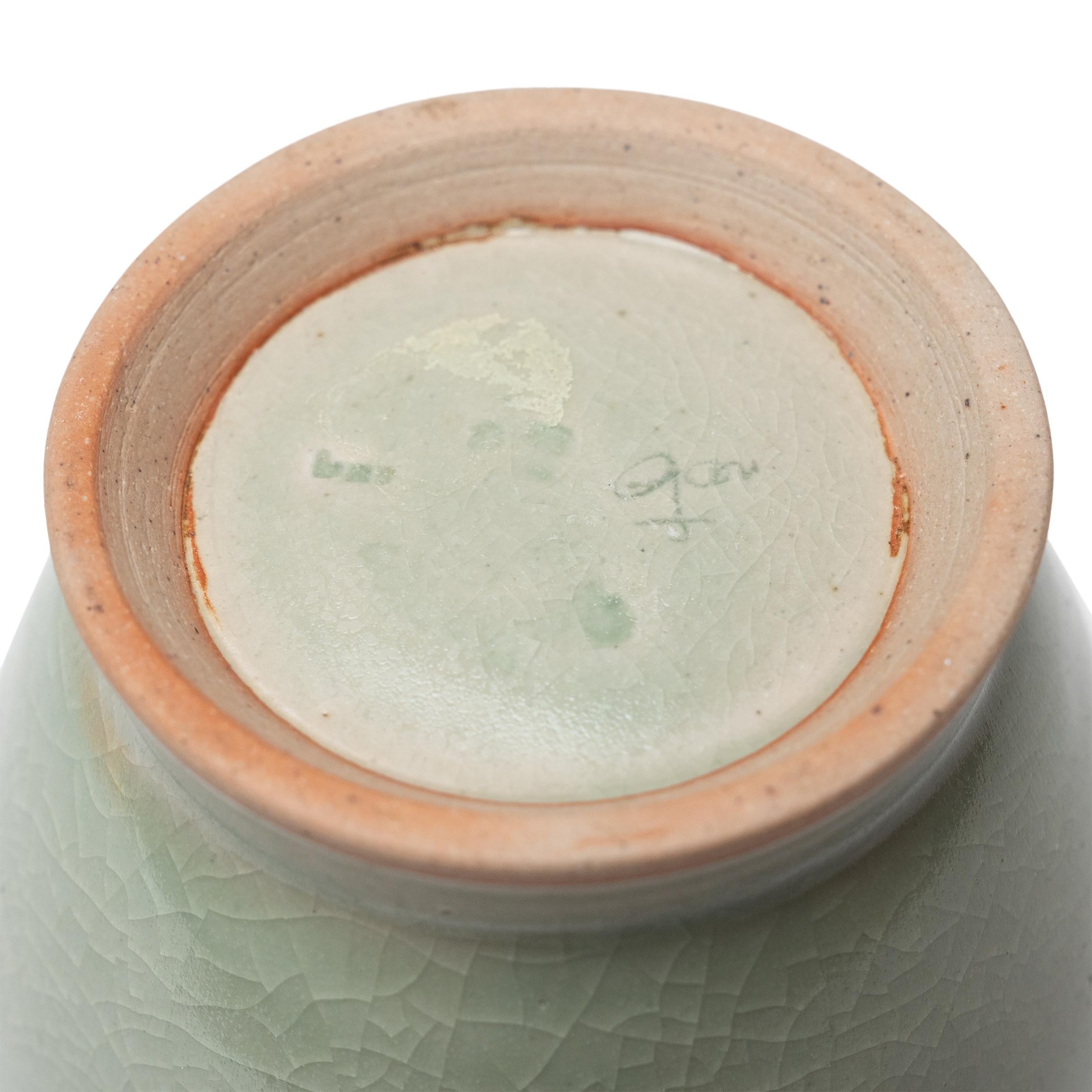 Vernissé Pot de cuisine en céladon craquelé en vente
