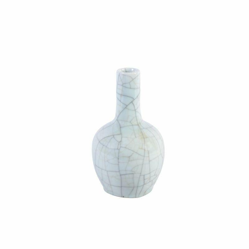 Chinese Crackle Celadon Porcelain Bud Vases, Set of 3 For Sale