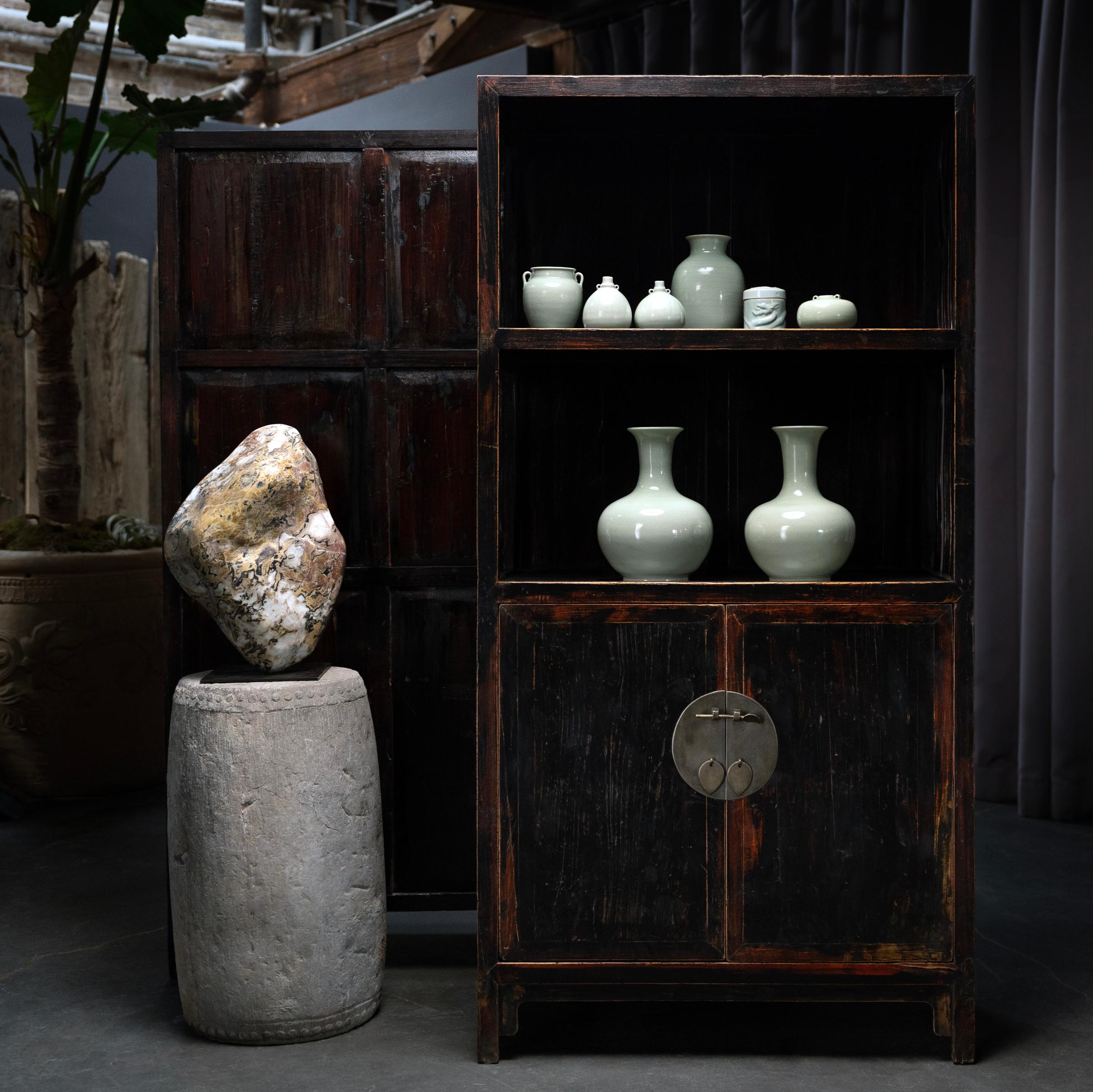 Buriné Vase Crackle Celadon en vente