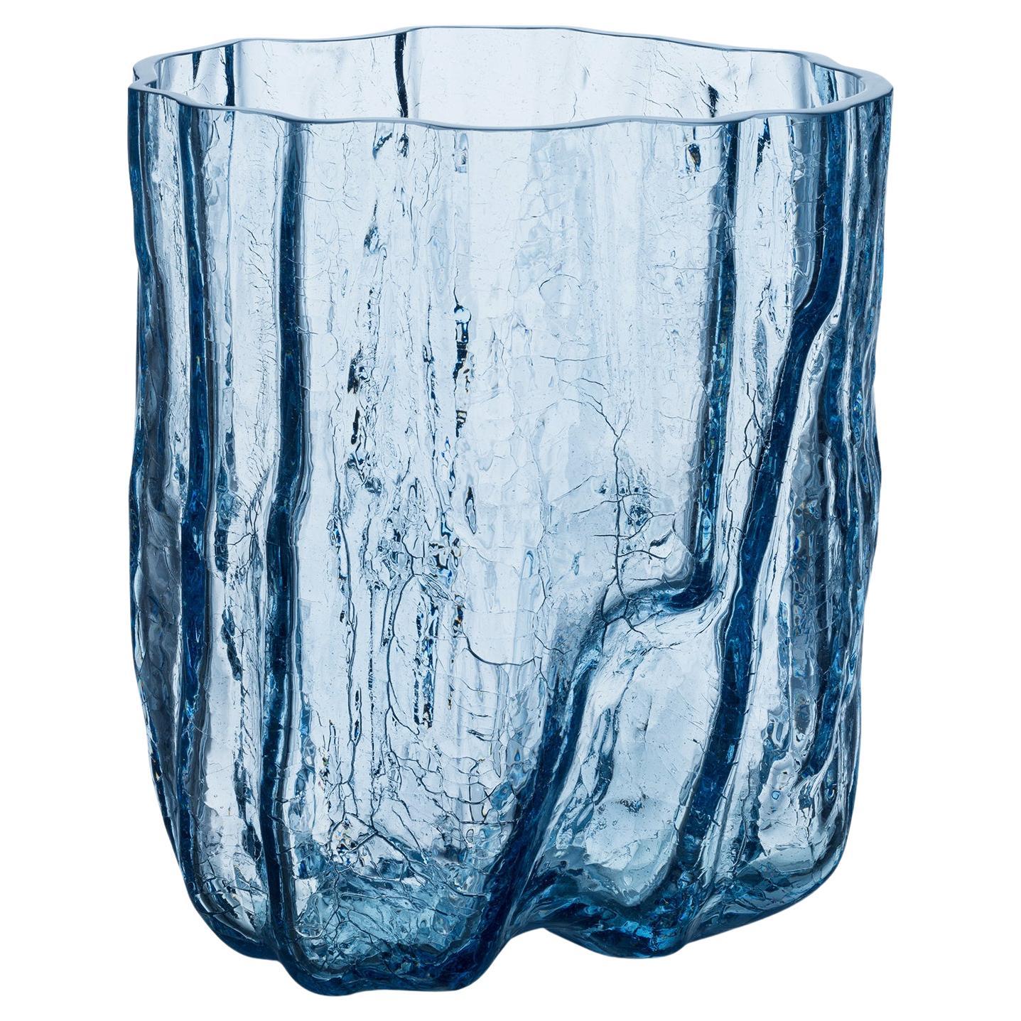 Kosta Boda Vase circulaire craquelé grand format en vente