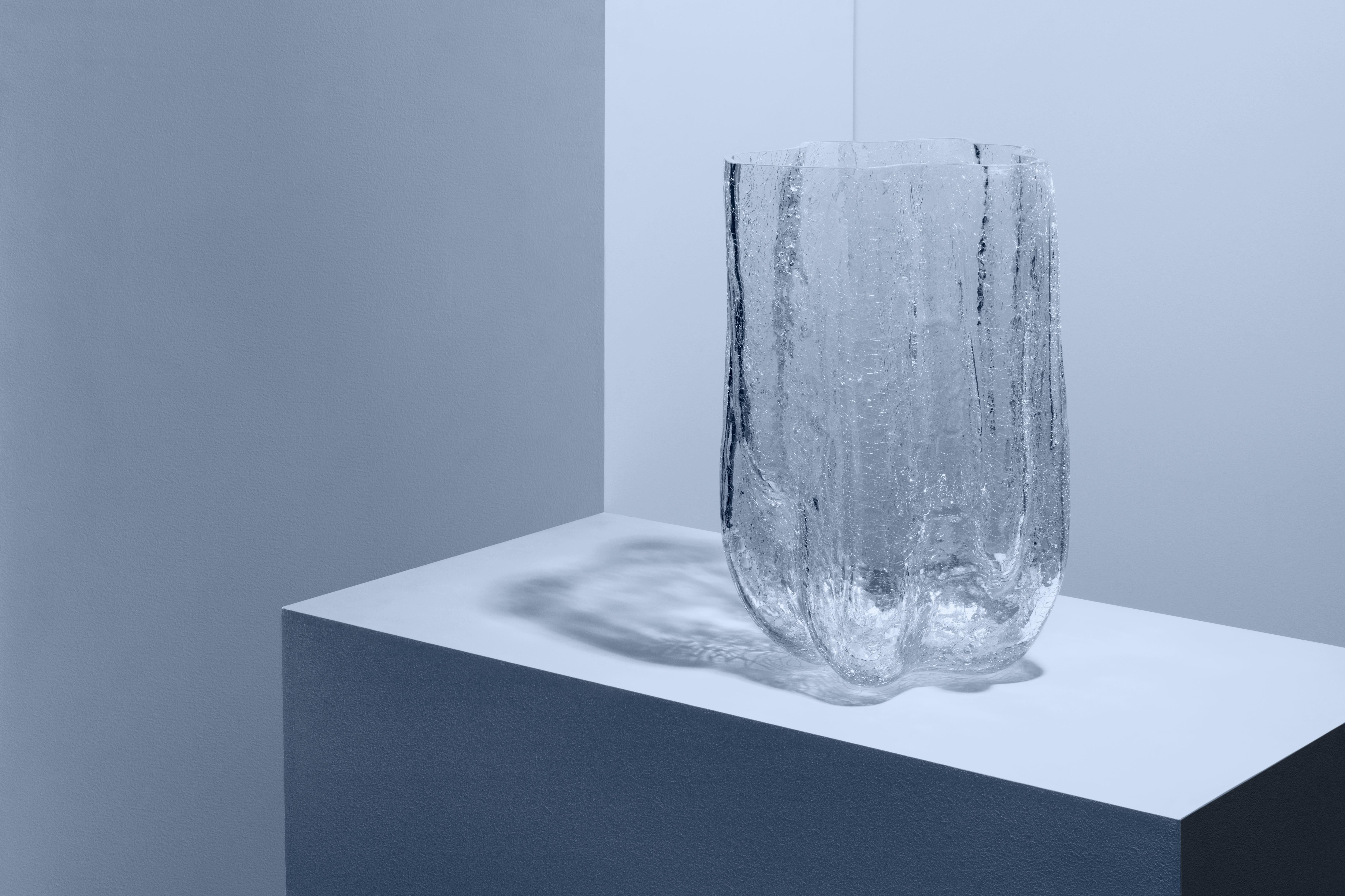 Suédois Vase transparent craquelé en vente