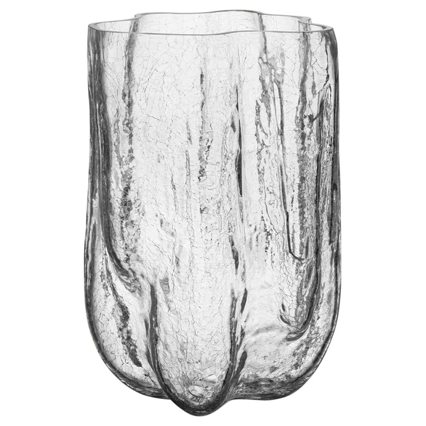 Vase transparent craquelé