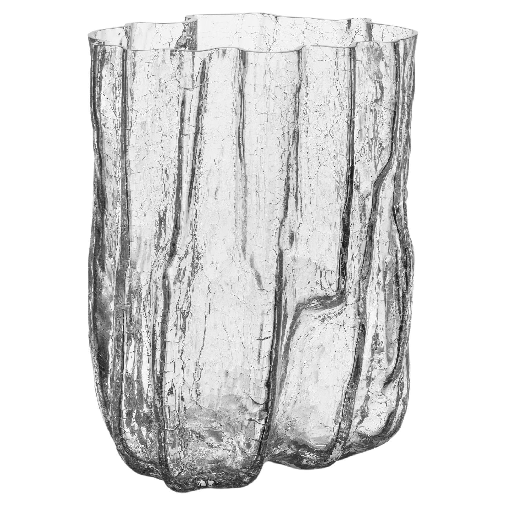 Kosta Boda - Vase haut transparent et craquelé