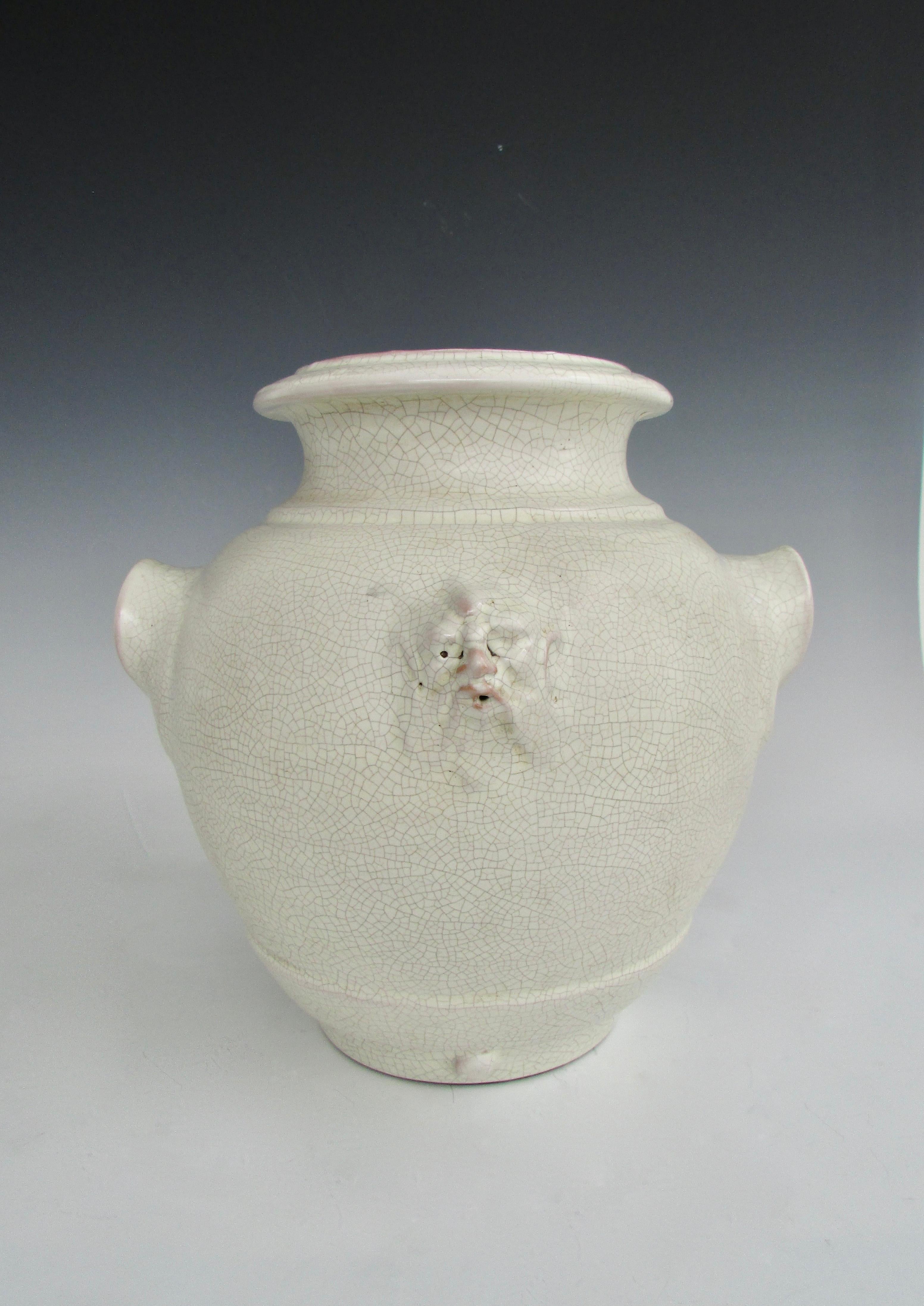 Crackle Glaze Italian Pottery Urn Marked Made in Italy for Tutto Bene, 1830 In Good Condition For Sale In Ferndale, MI