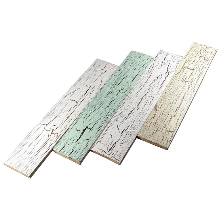Crackle Glazed Painted Pine Wooden Boards, 20th Century For Sale at 1stDibs