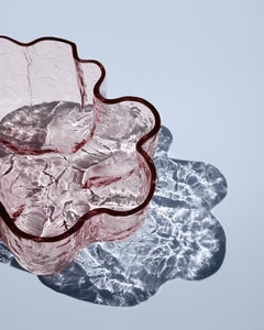 Crackle Pink Vase Low