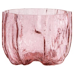 Crackle Pink Vase Low