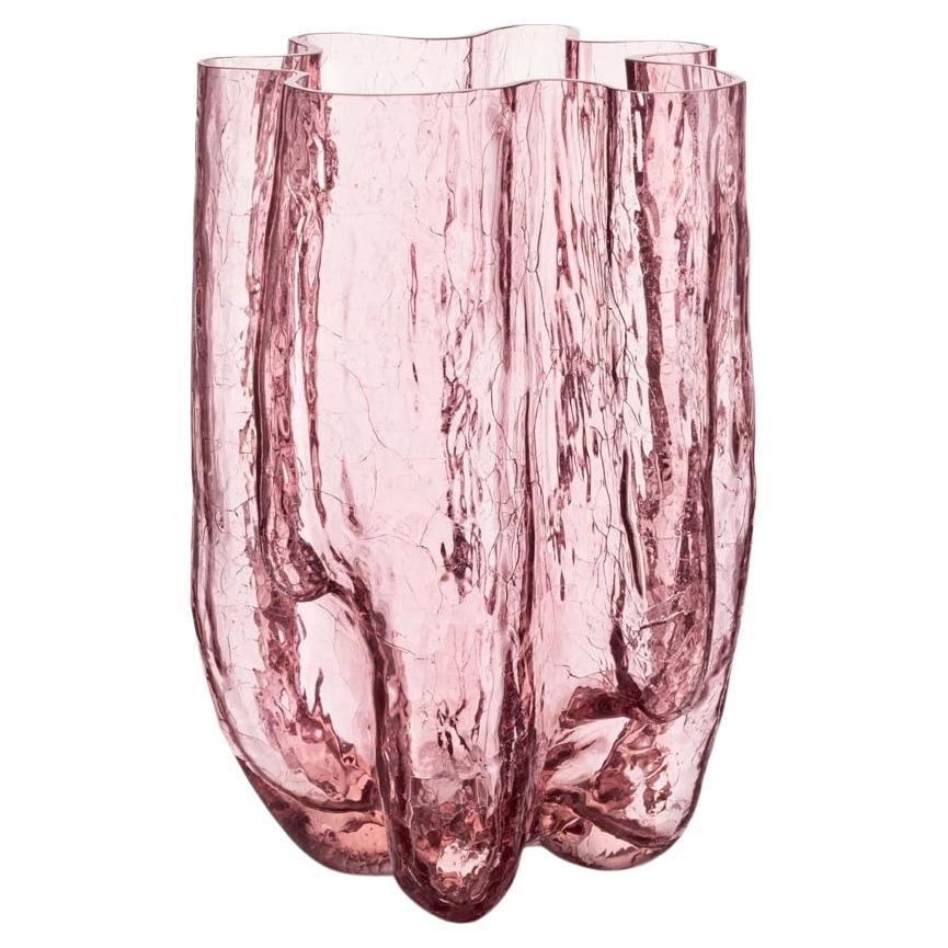 Kosta Boda Crackle Pink Vase XL