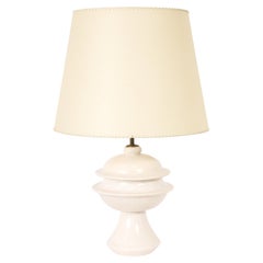 Crackled Ceramic Ringed Table Lamp, France 1950's