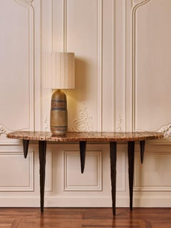 "Crackled" console in bronze by Erwan Boulloud