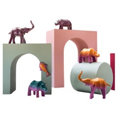 Crackled Fiberglass Rhino Sculpture by Kunaal Kyhaan