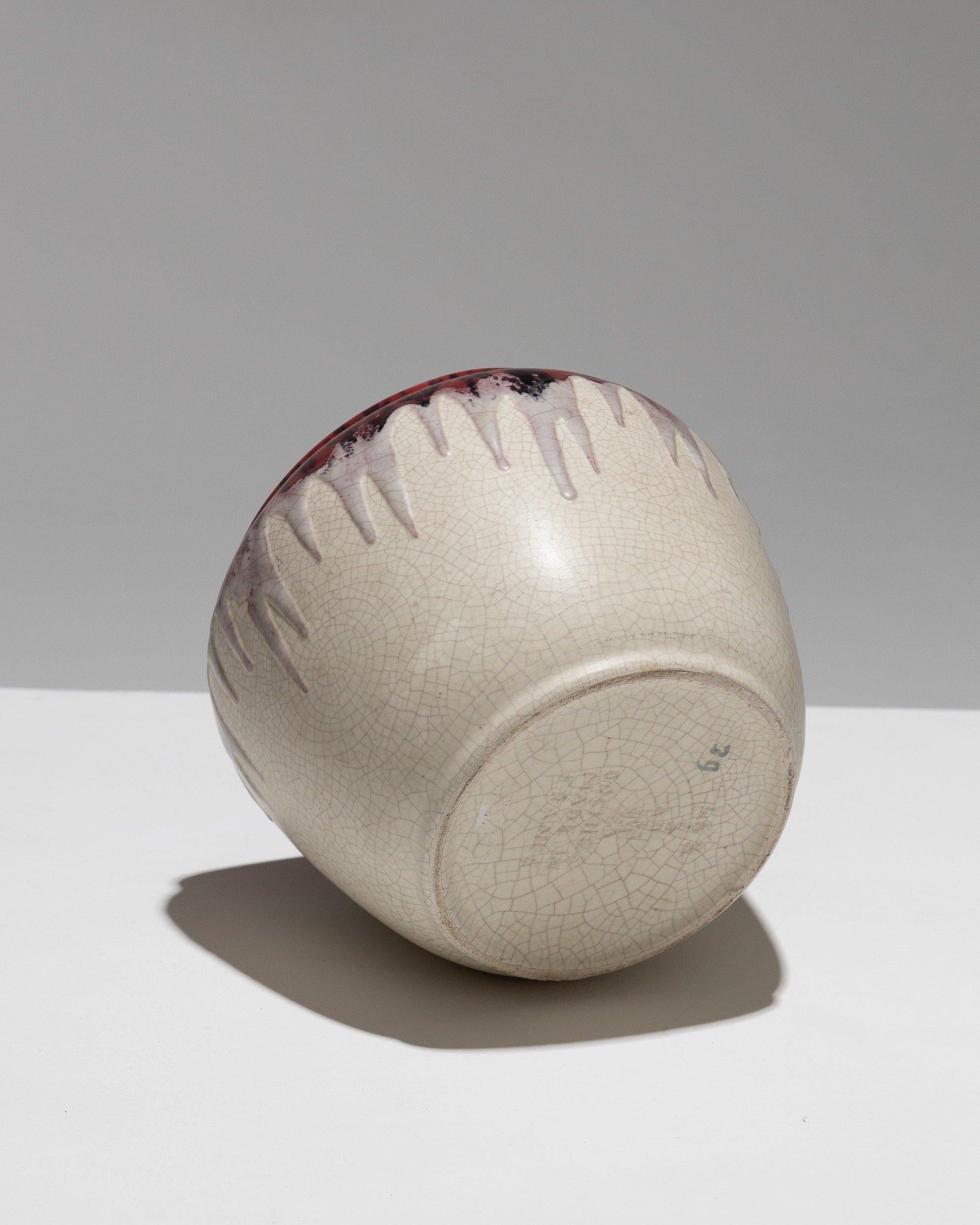 Art déco Cache-pot en faïence fine craquelée par Orchies, années 1930 en vente