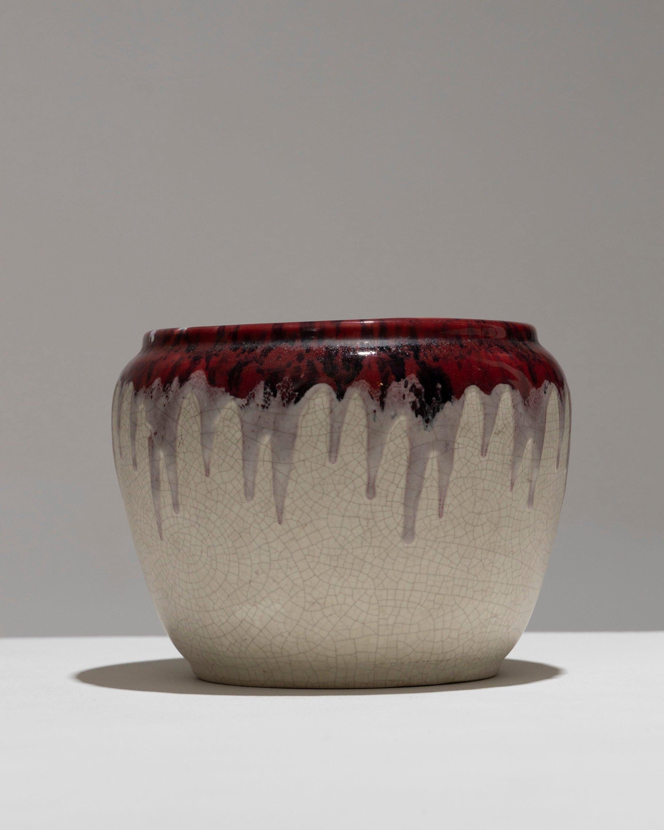 Cache-pot en faïence fine craquelée par Orchies, années 1930 Bon état - En vente à PARIS, FR