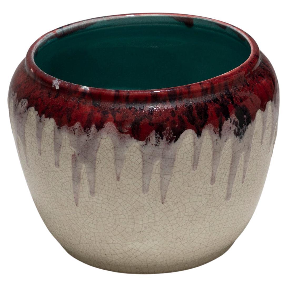 Cache-pot in maiolica fine screpolata di Orchies, anni '30