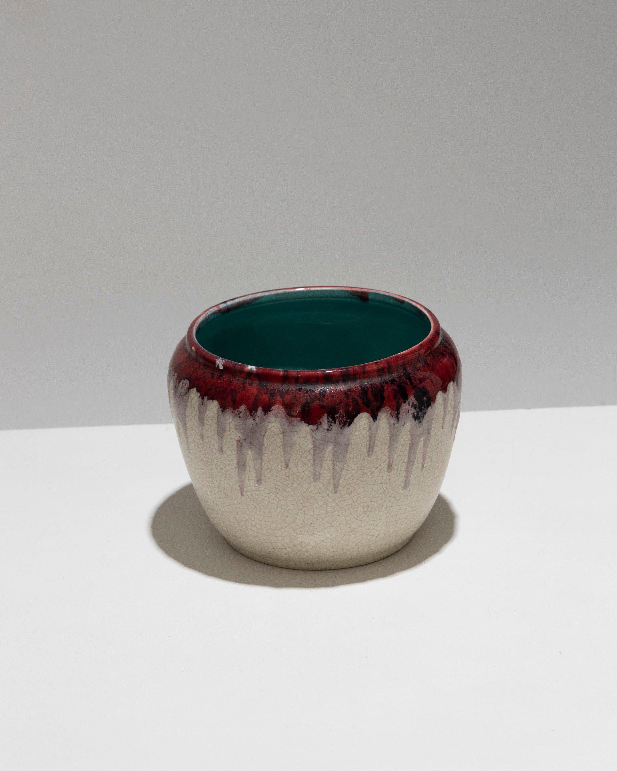 Cache-pot in maiolica fine screpolata di Orchies, anni '30