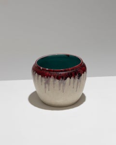 Cache-Pot de loza fina craquelada de Orchies, años 30