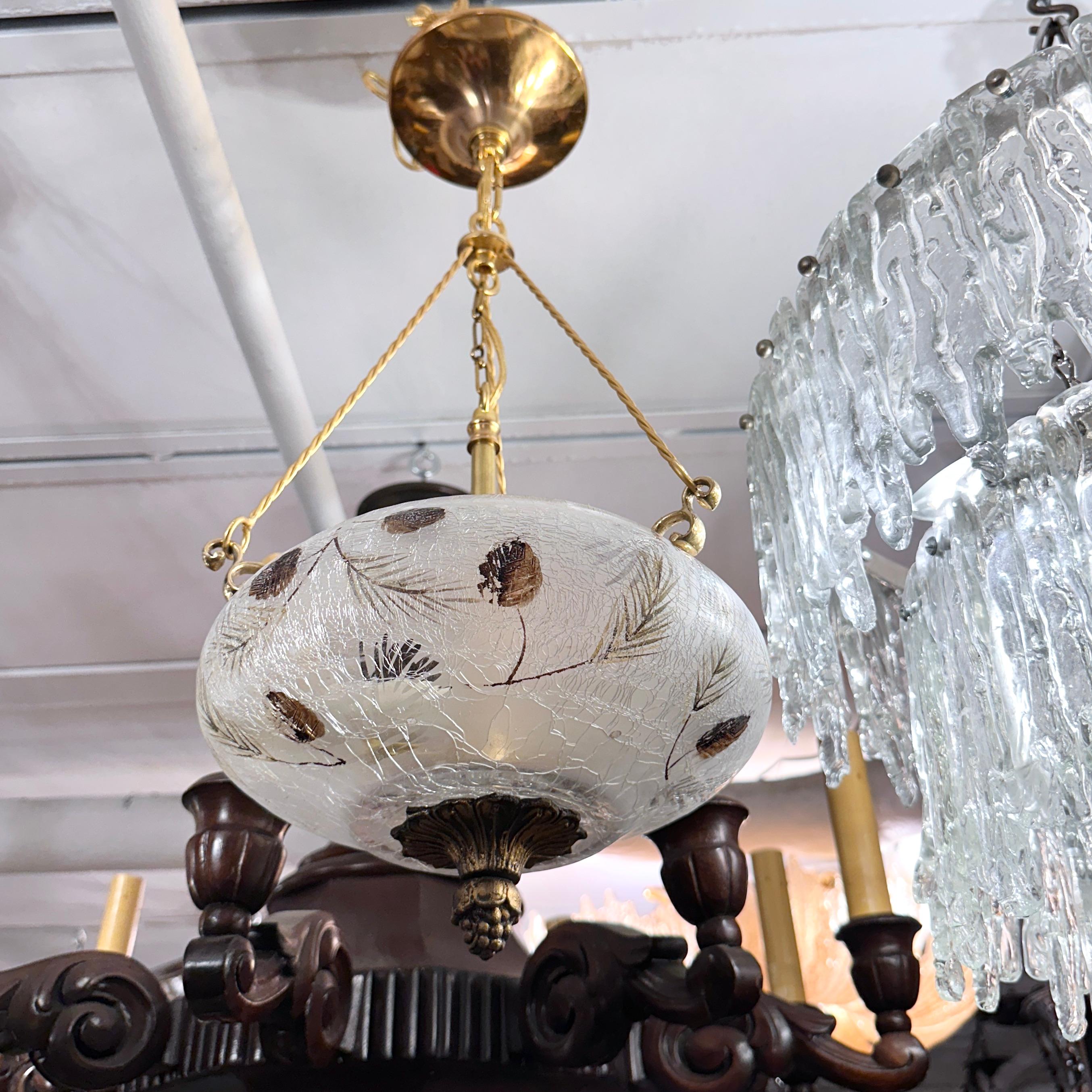 Crackled Glass Light Fixture im Angebot 3