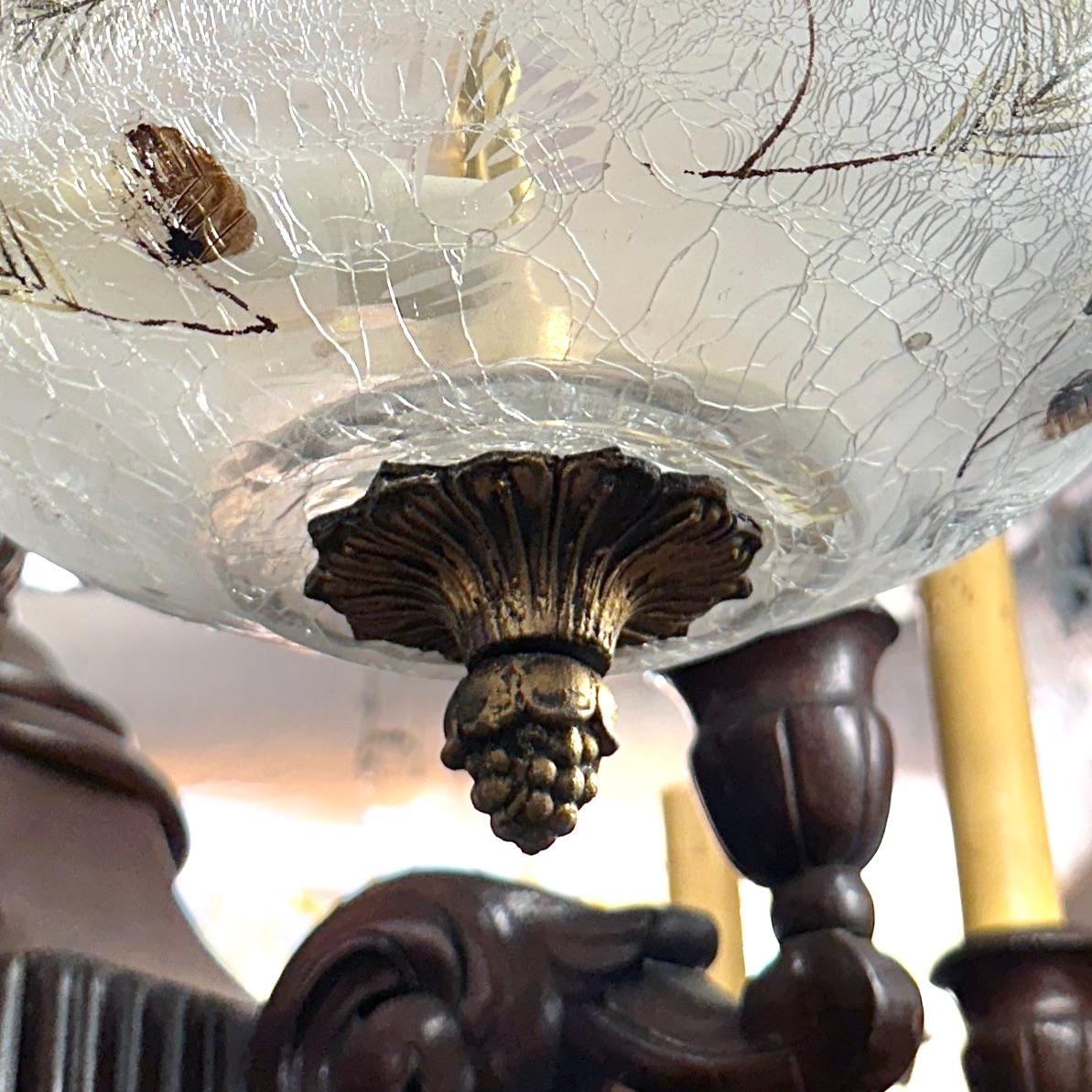Crackled Glass Light Fixture im Angebot 4