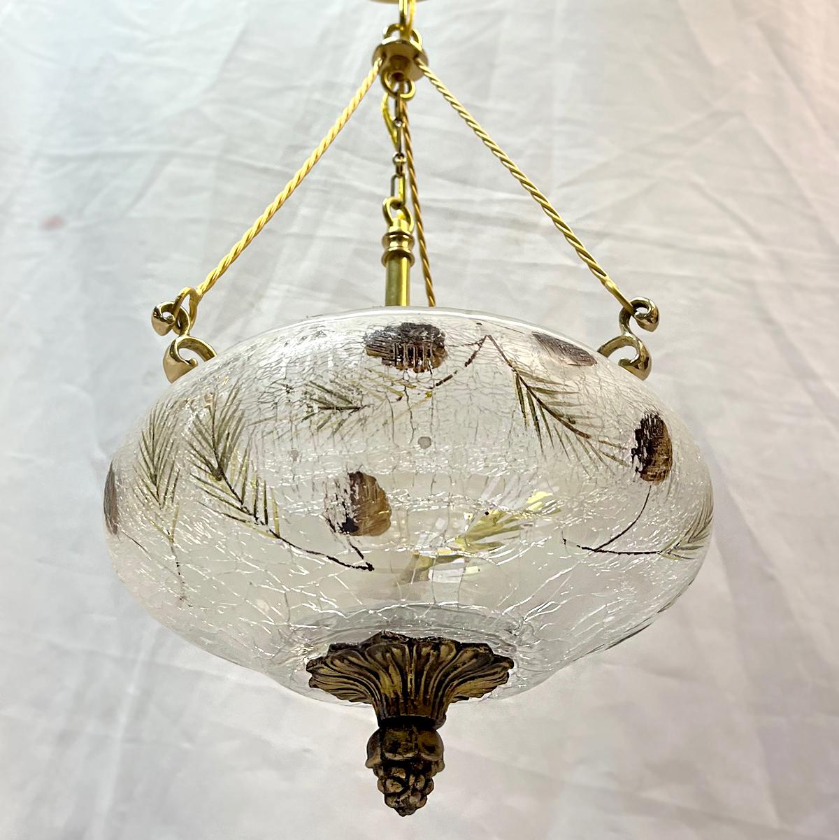 Crackled Glass Light Fixture (Handbemalt) im Angebot
