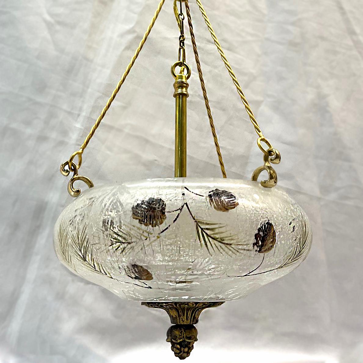 Crackled Glass Light Fixture im Zustand „Gut“ im Angebot in New York, NY