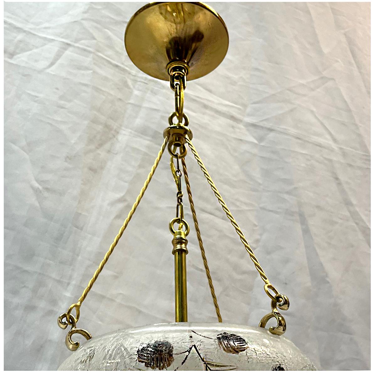 Crackled Glass Light Fixture (Mitte des 20. Jahrhunderts) im Angebot