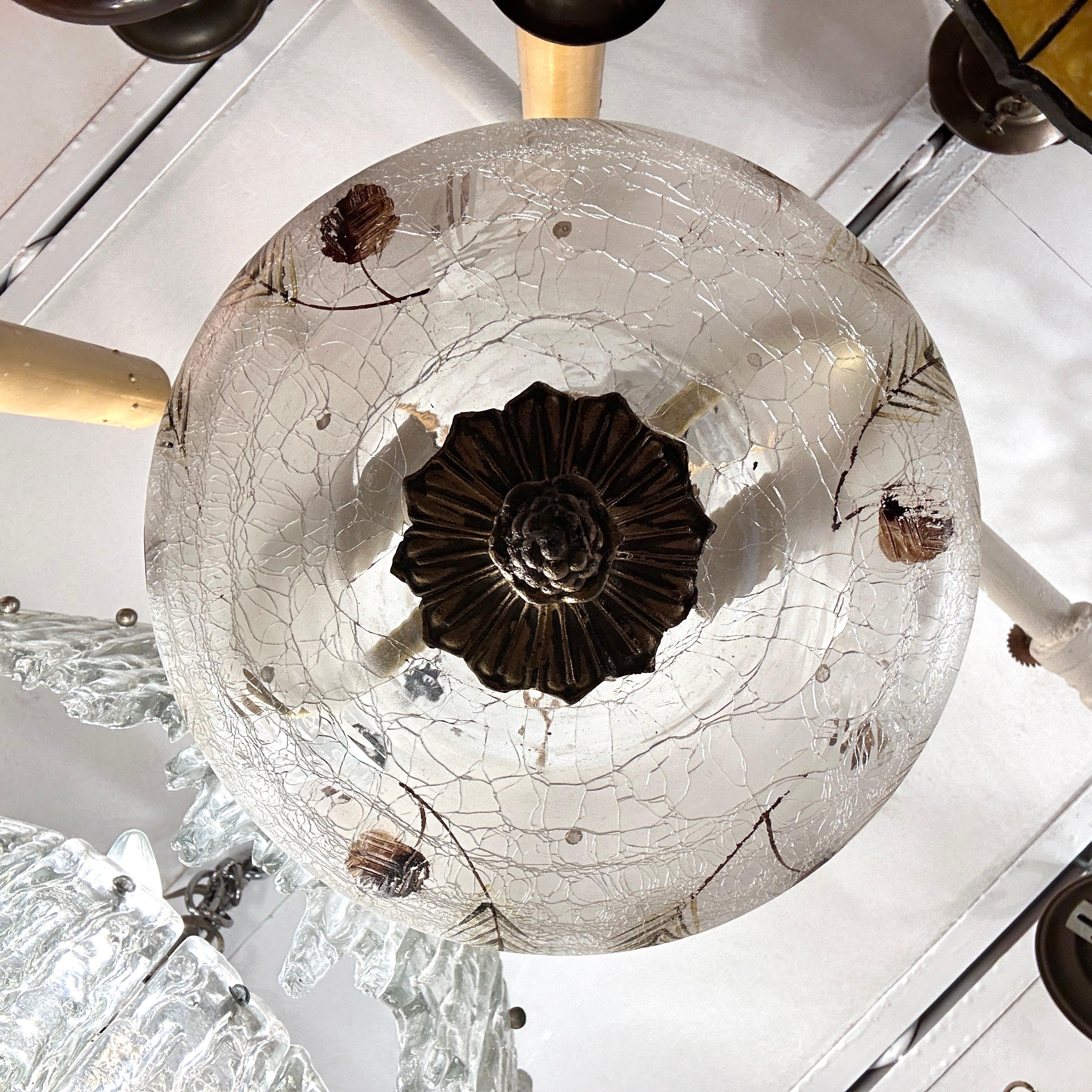 Crackled Glass Light Fixture im Angebot 1