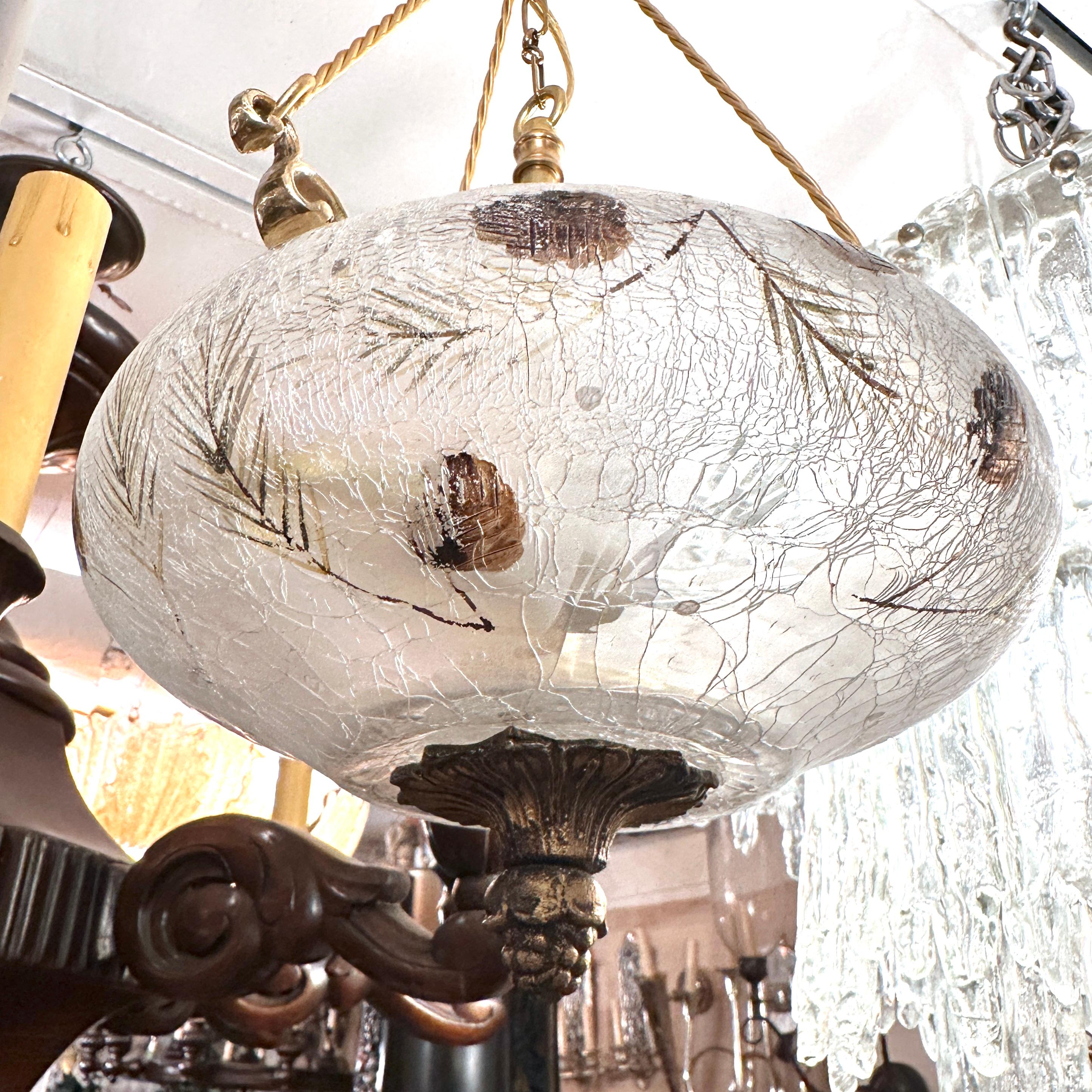 Crackled Glass Light Fixture im Angebot 2