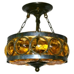 Crackled Glass Pendant Fixture