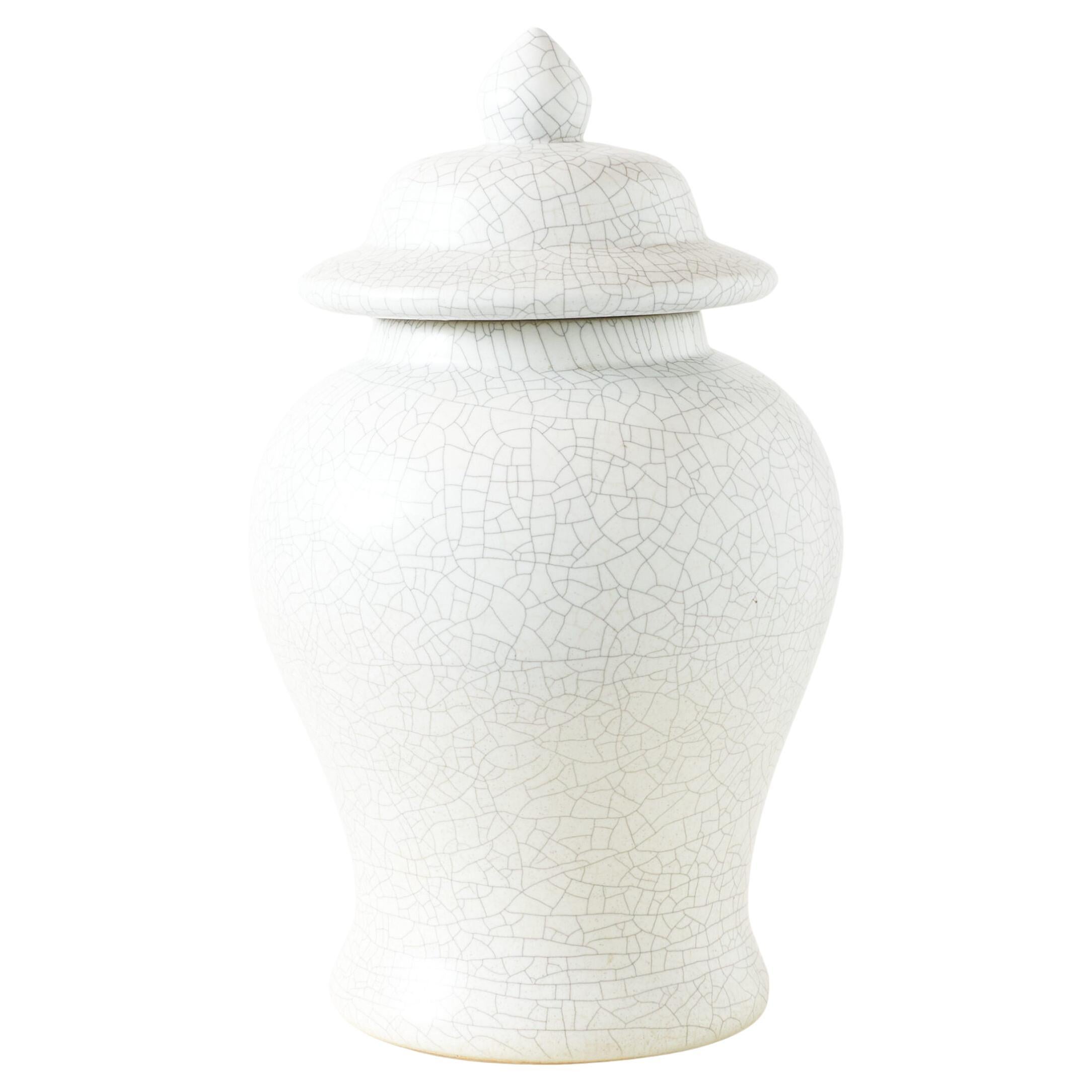 Crackled Glaze Lidded Jar For Sale