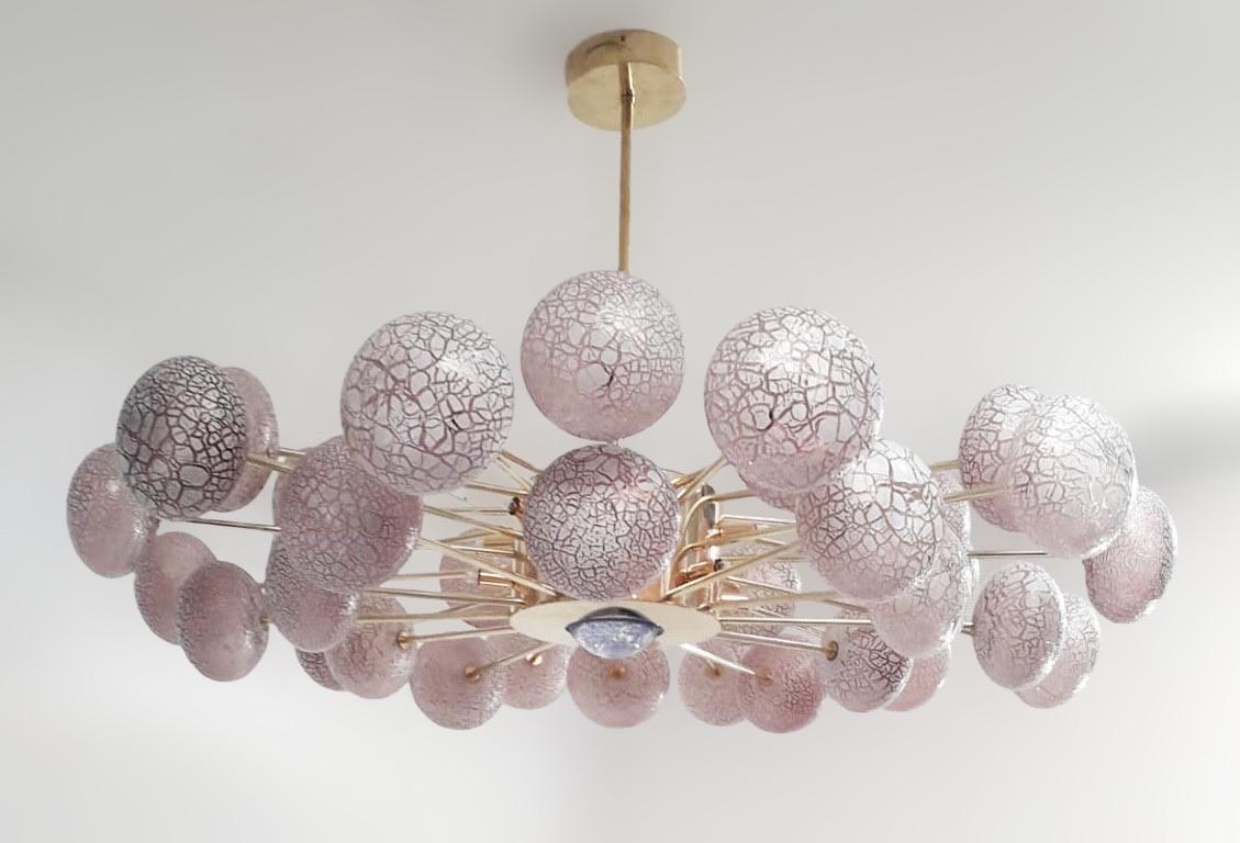 Polished Crackled Orbs Chandelier by Fabio Ltd