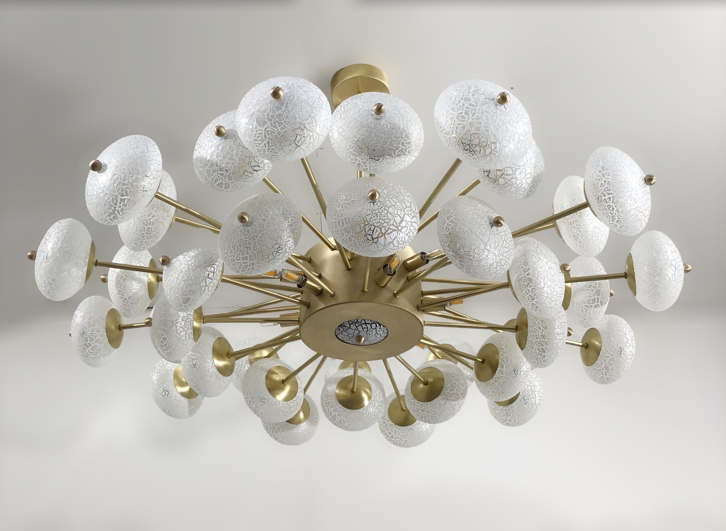 Crackled Orbs Chandelier by Fabio Ltd In New Condition In Los Angeles, CA