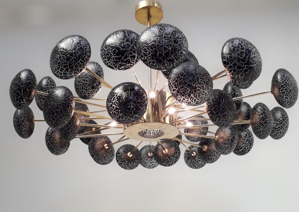 Crackled Orbs Chandelier by Fabio Ltd In New Condition In Los Angeles, CA