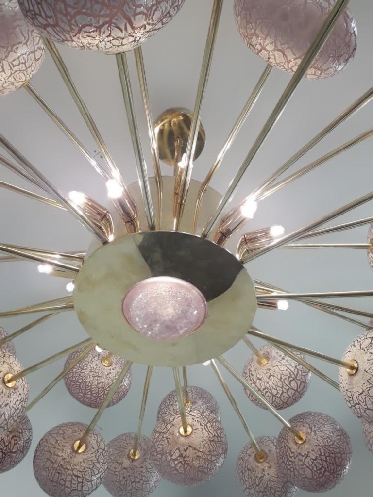 Contemporary Crackled Orbs Chandelier by Fabio Ltd