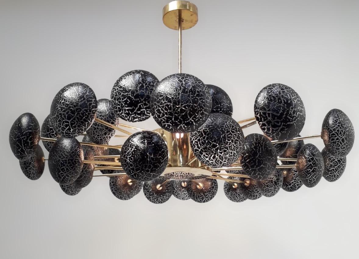 Contemporary Crackled Orbs Chandelier by Fabio Ltd