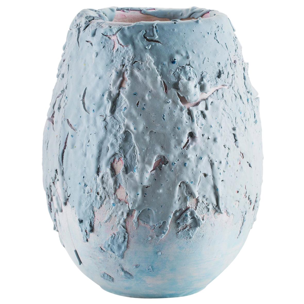 Eggshell Crackled Ceramic Trophy Vase at 1stDibs