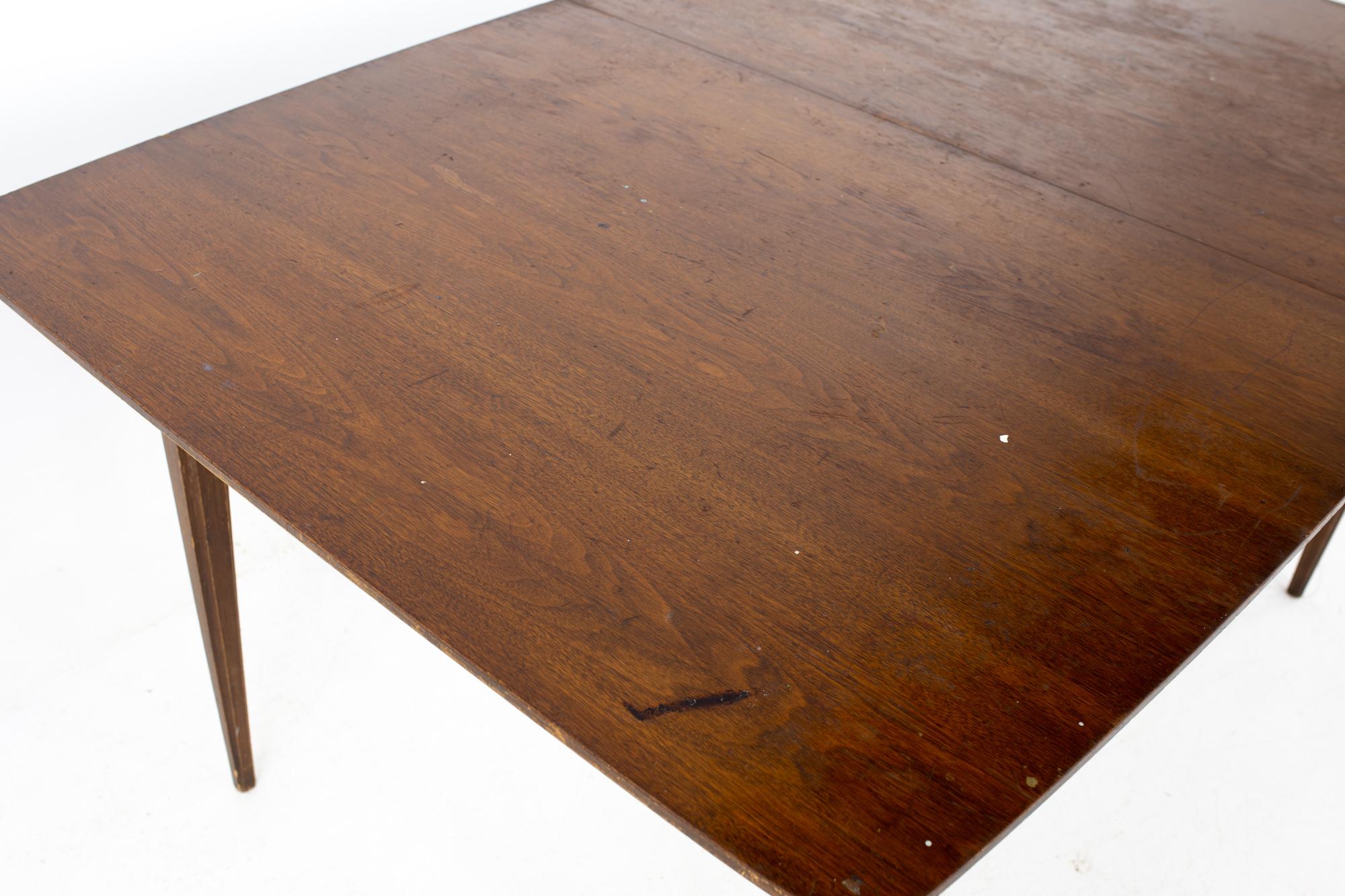 American Craddock Furniture Mid Century Walnut Surfboard Dining Table For Sale