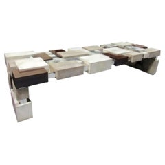 Craft Assoc. Monumental Shagreen, Ebony De Macassar, Parchment & Chrome Table
