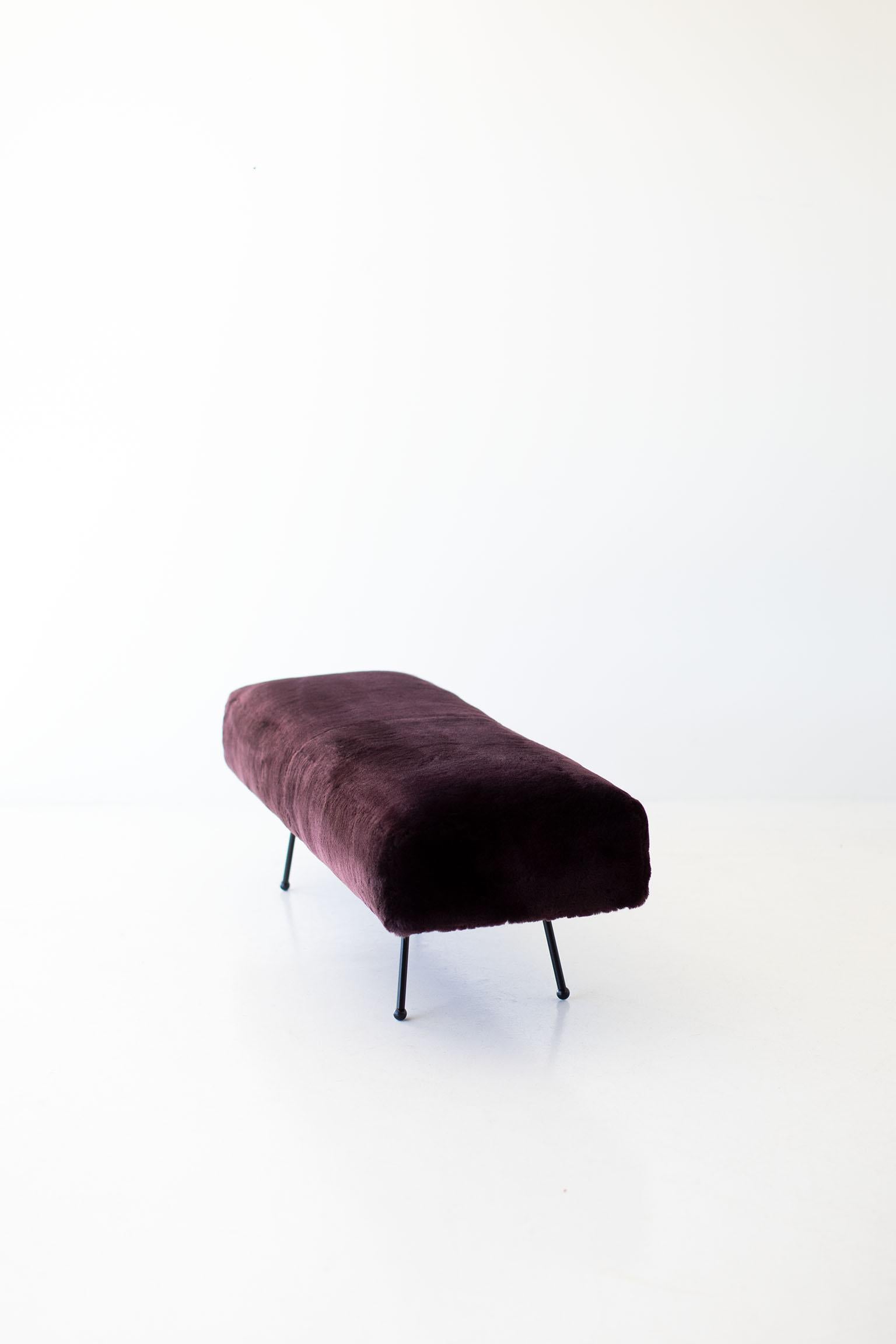 American CraftAssociates Upholstered Bench, Trenchard Modern Upholstered Bench, Black For Sale