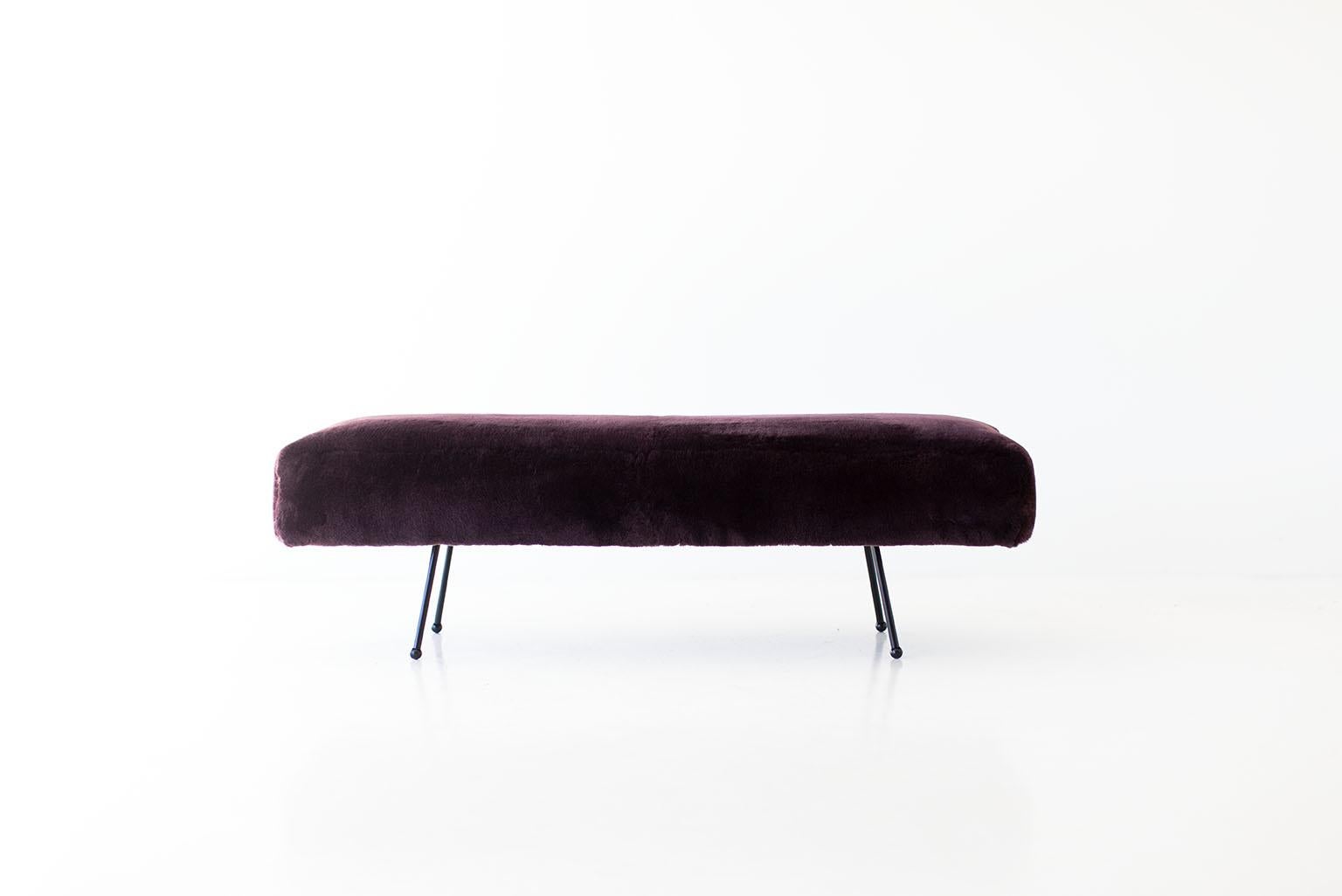 Contemporary CraftAssociates Upholstered Bench, Trenchard Modern Upholstered Bench, Black For Sale