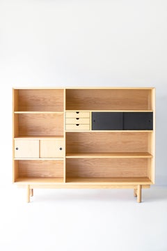 Craft Associates Bookcase, Lawrence Peabody Modern Bookcase, Oak