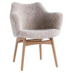 Craft Associates Dining Chair, Executive Fur Dining Arm Chair, White Oak Shearli