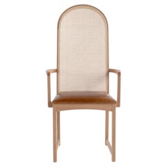 Craft Associates Dining Chair, Milo Baughman Highback Arch Arm Chair, White Oak