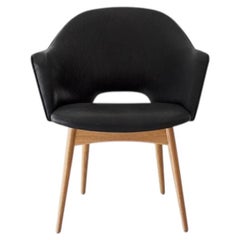 Craft Associates Dining Chair, Scoop Modern Dining Arm Chair, White Oak Leather